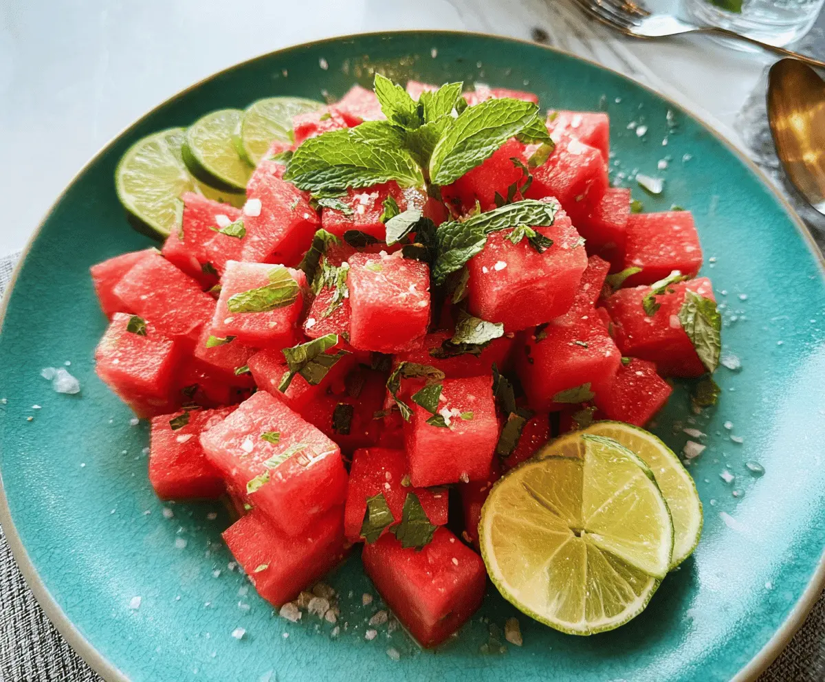 Refreshing Mint and Lime Watermelon Salad Recipe