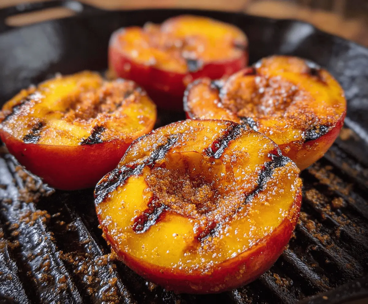 Easy Grilled Peaches with Cinnamon and Brown Sugar