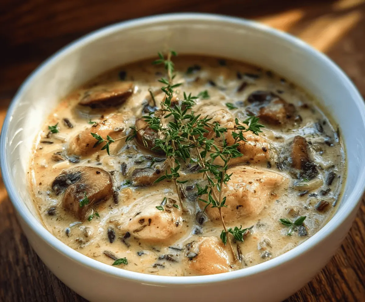 Creamy Mushroom Chicken and Wild Rice Soup Recipe