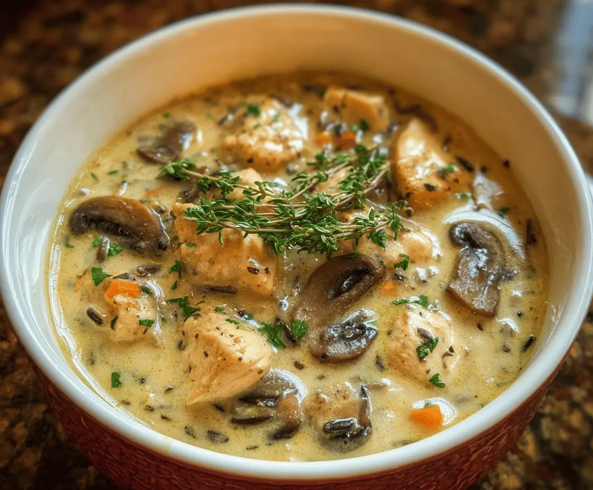 Creamy Mushroom Chicken and Wild Rice Soup Recipe
