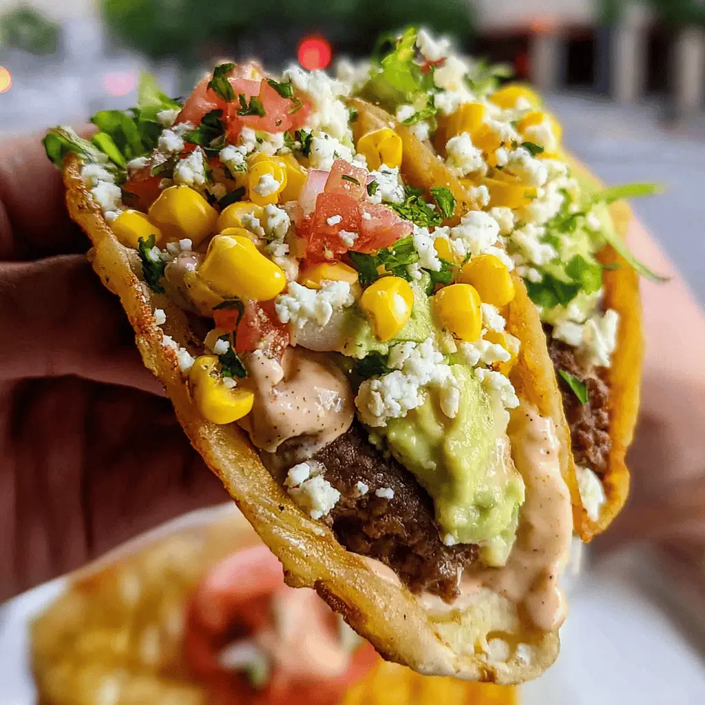 Easy Street Corn Smash Burger Tacos Recipe