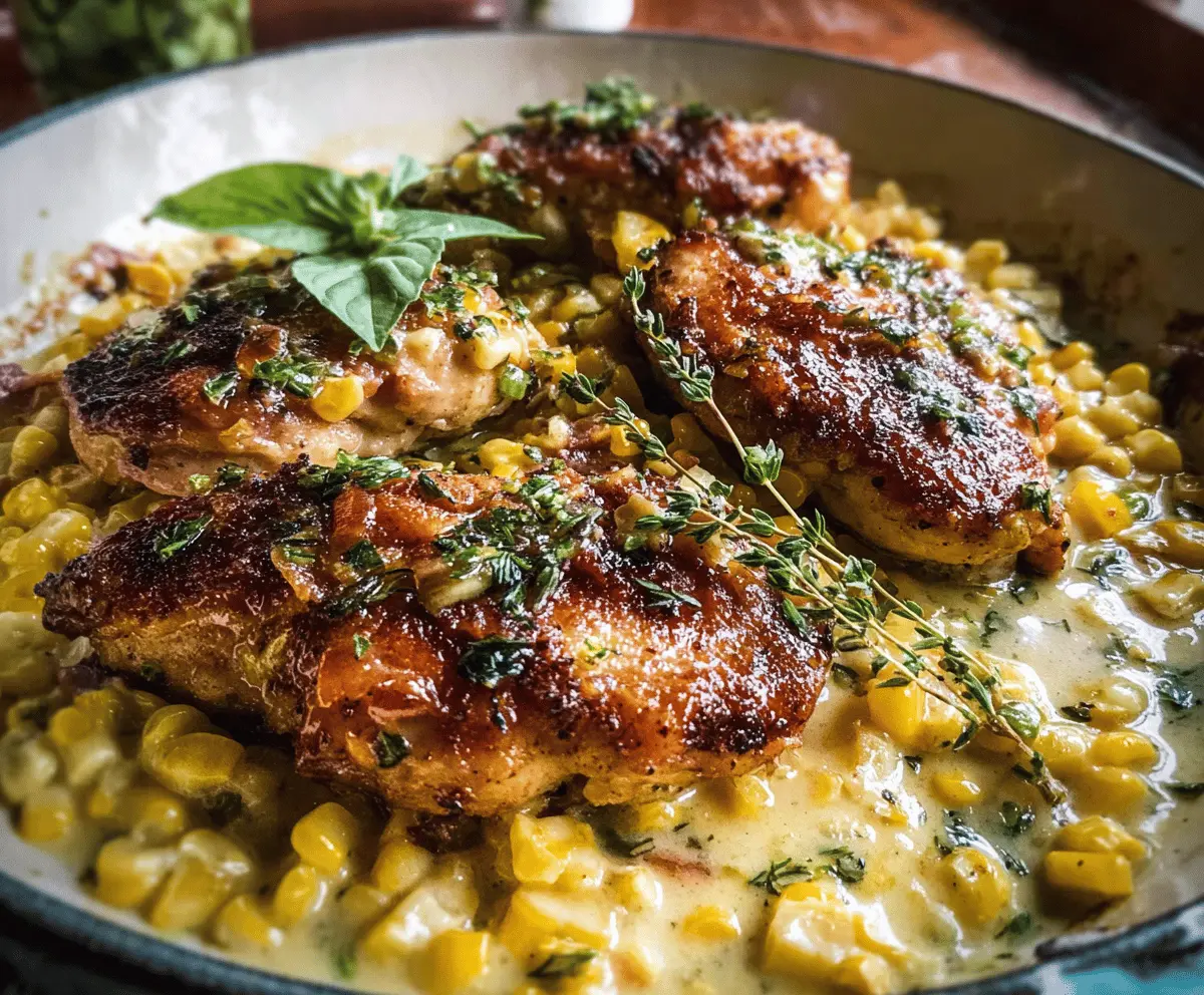 Easy Garlic Butter Creamed Corn Chicken Recipe