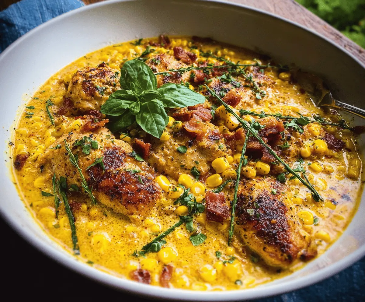 Easy Garlic Butter Creamed Corn Chicken Recipe