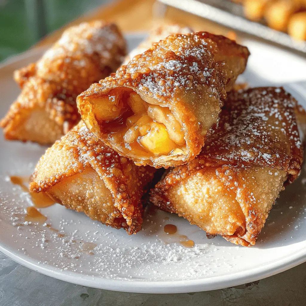 Easy Peach Cobbler Egg Rolls Recipe