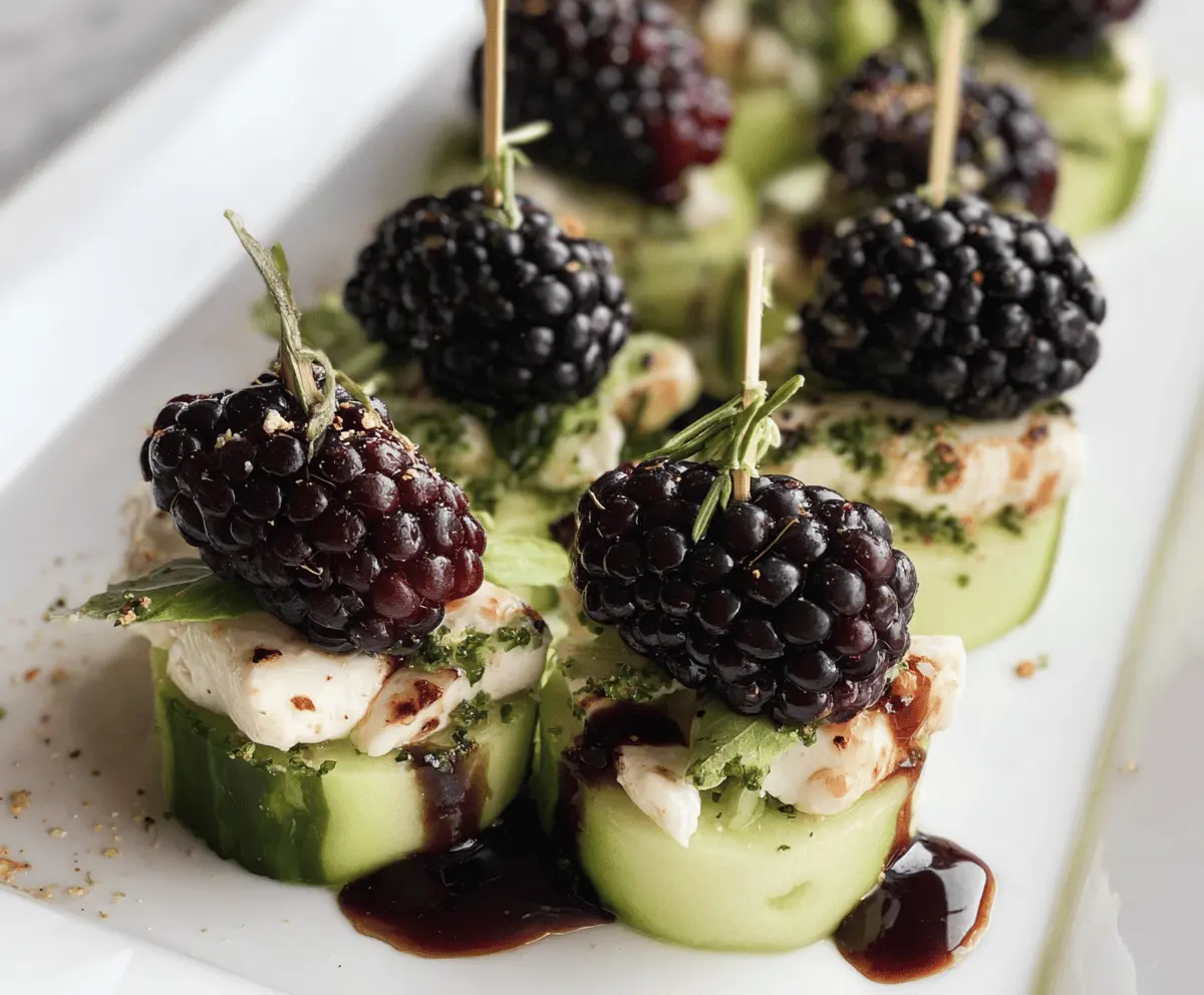 Easy Blackberry Cucumber Caprese Bites Recipe