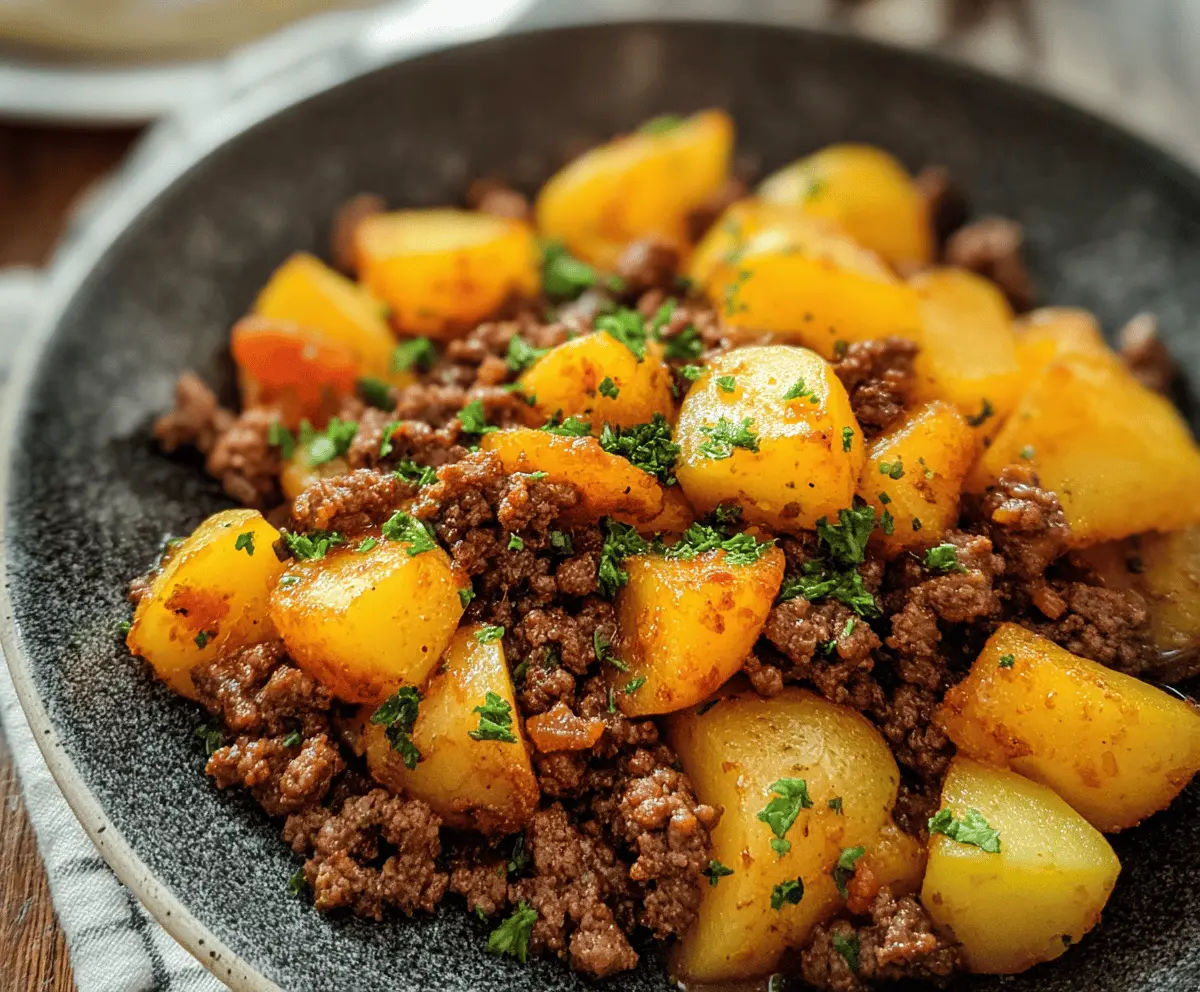 Easy Ground Beef and Potato Skillet Recipe