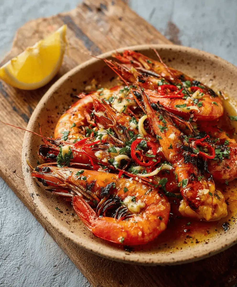 Easy Grilled Prawns with Garlic, Lemon & Chili