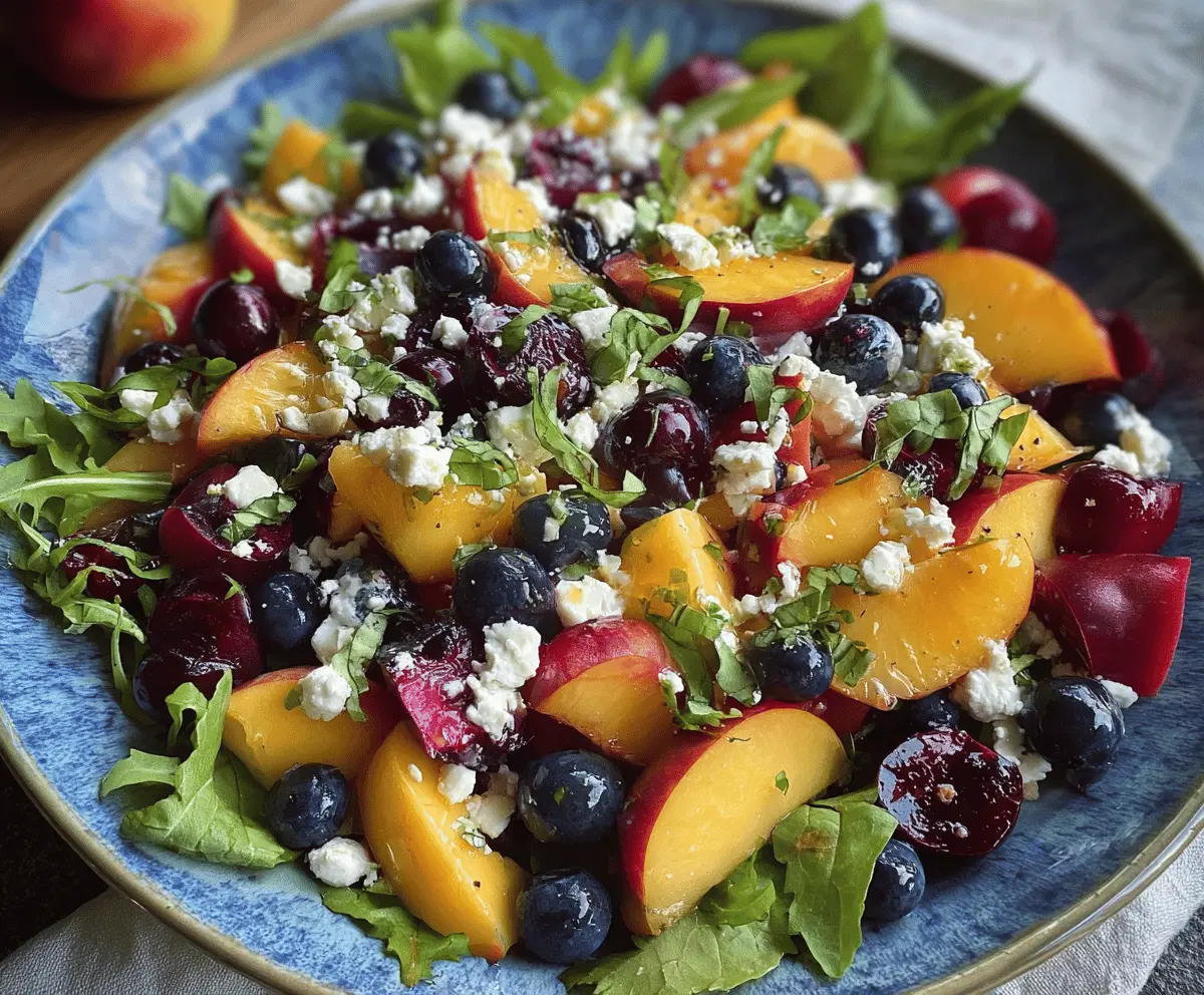 Easy Blueberry Peach Feta Salad Recipe