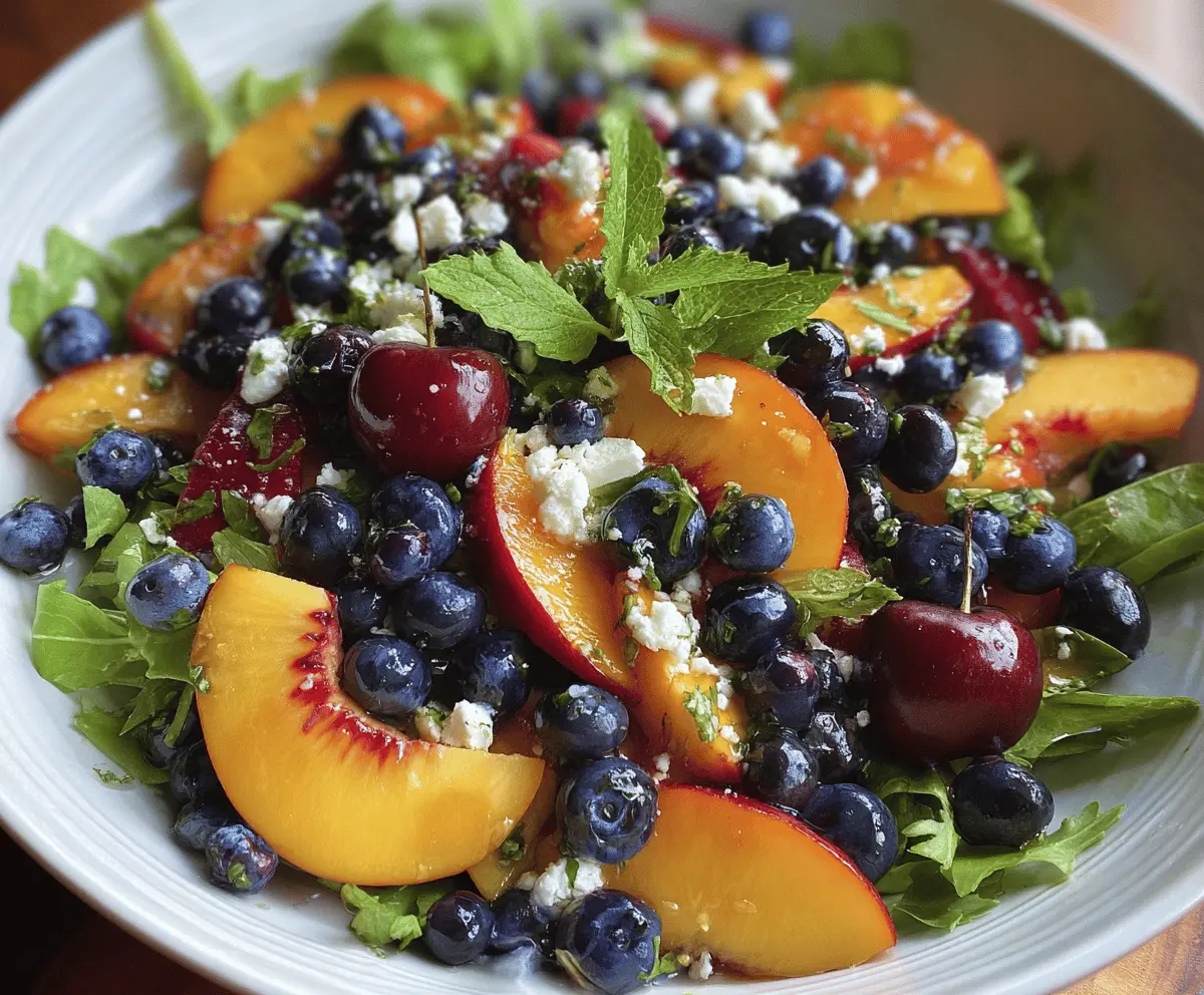 Easy Blueberry Peach Feta Salad Recipe