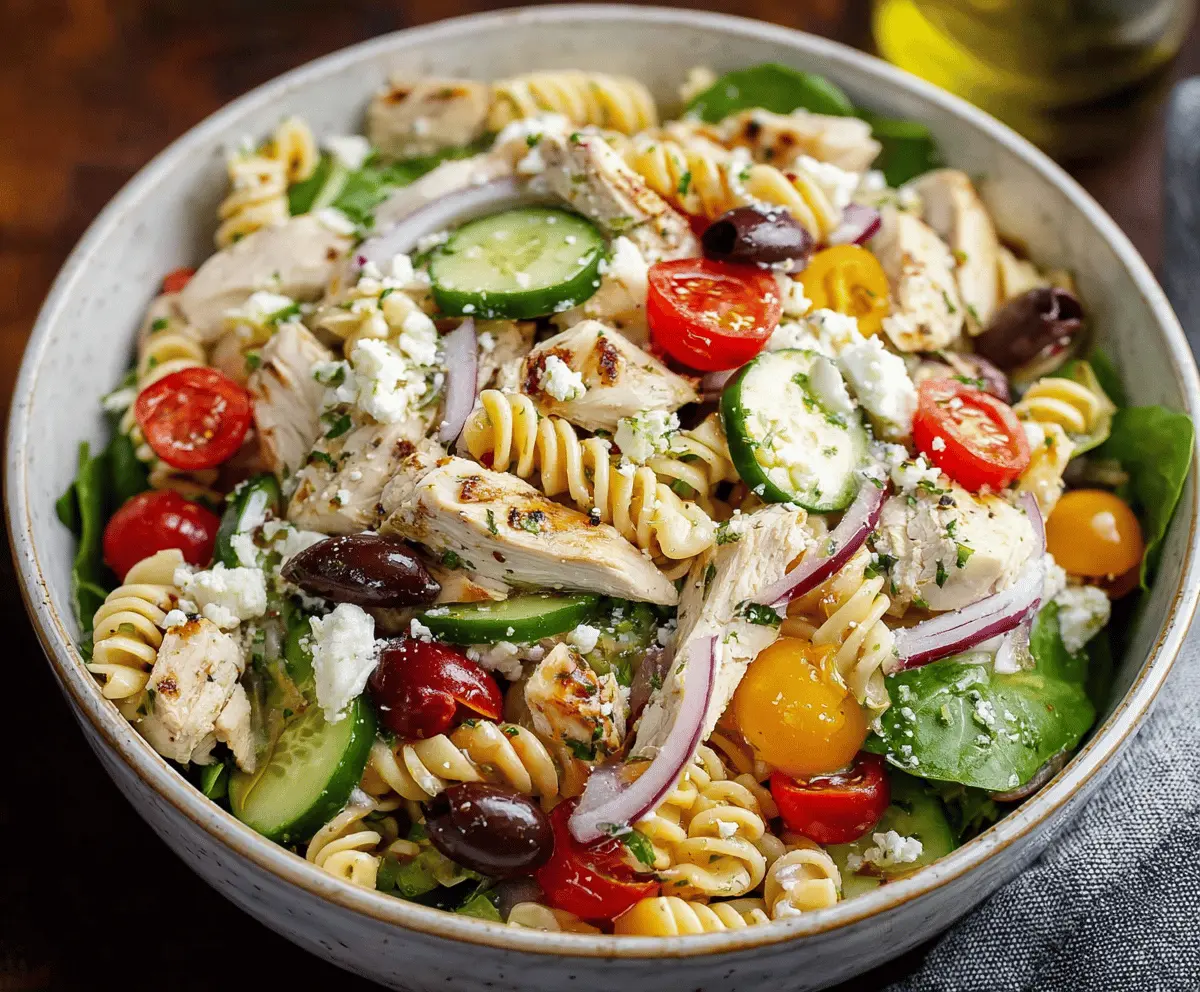Easy Mediterranean Chicken Pasta Salad Recipe