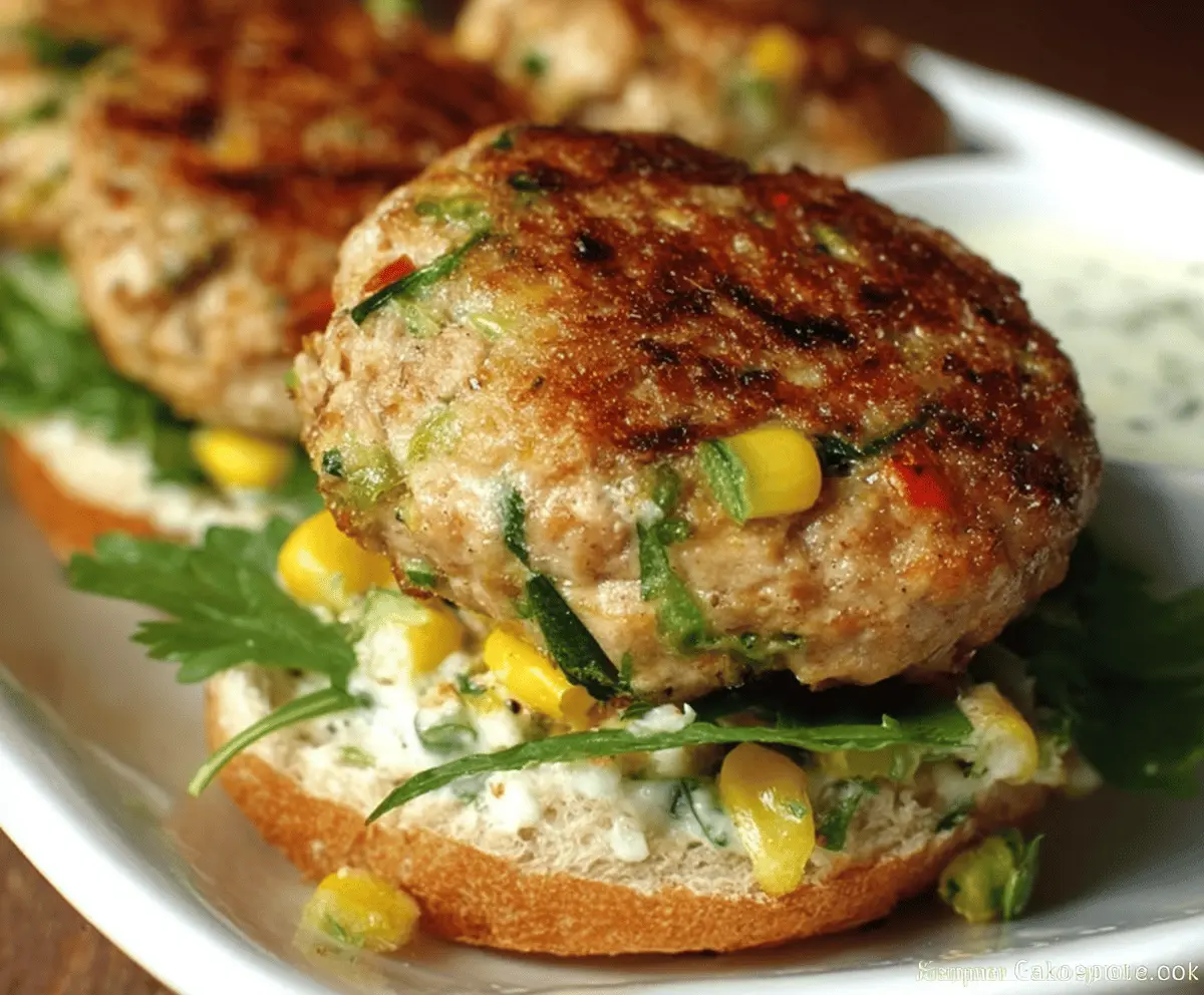 Healthy Chicken Zucchini Corn Burgers Recipe