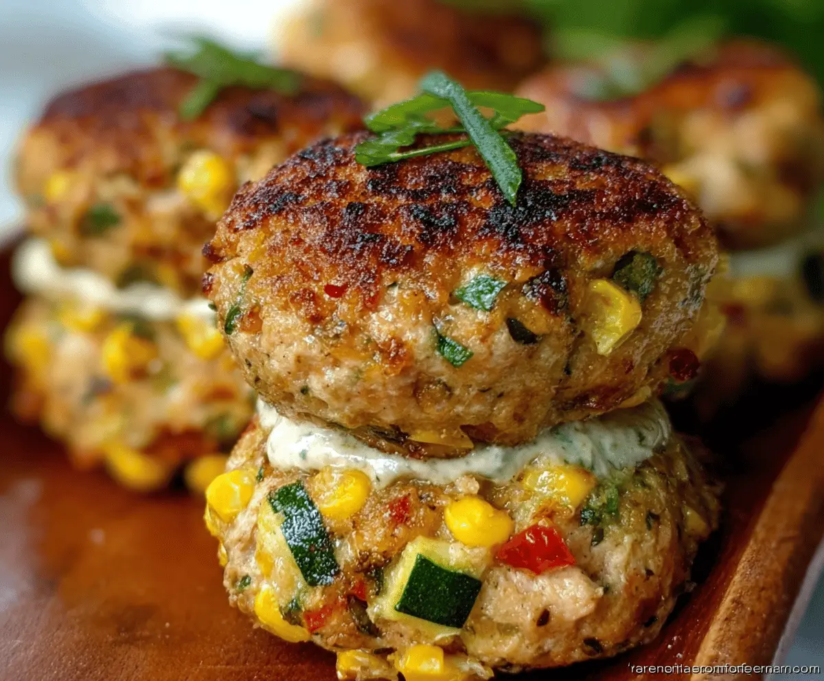 Healthy Chicken Zucchini Corn Burgers Recipe