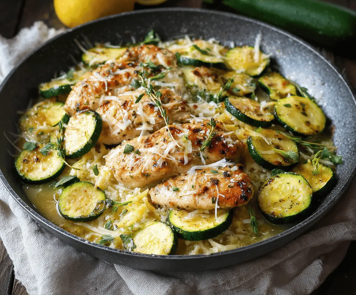 Easy Skillet Lemon Parmesan Chicken with Zucchini