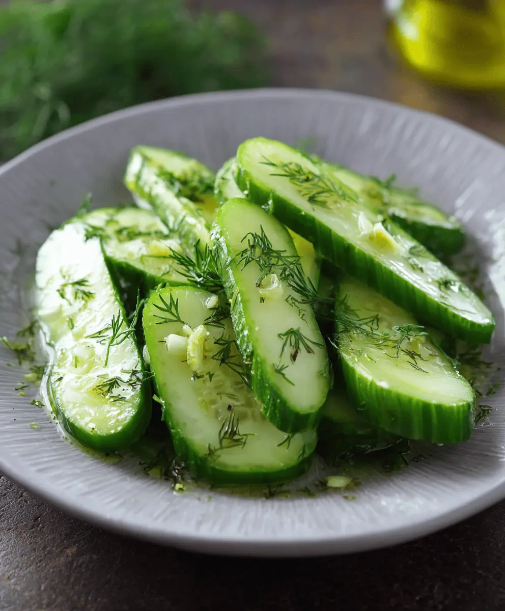 Easy Garlic Dill Cucumber Recipe