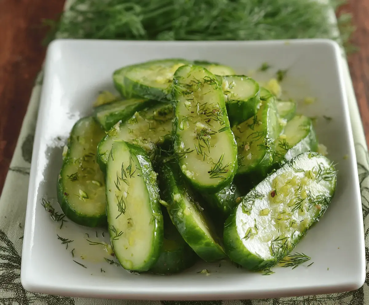 Easy Garlic Dill Cucumber Recipe