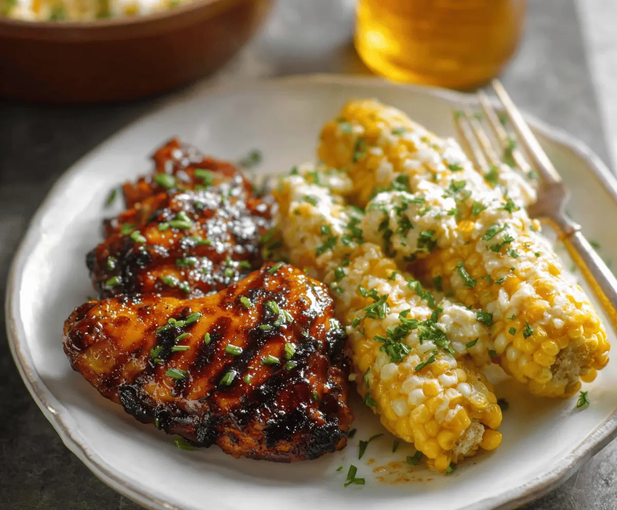 Chipotle BBQ Chicken with Creamy Grilled Corn