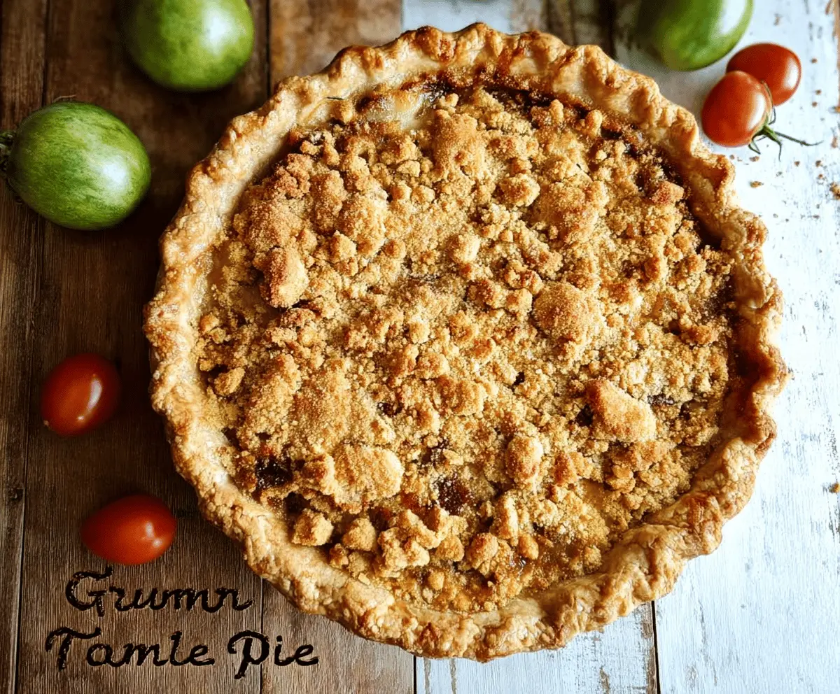Easy Green Tomato Crumble Pie Recipe