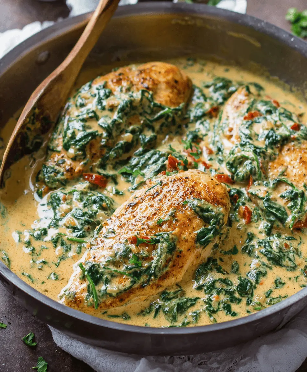 Creamy Spinach Parmesan Chicken Breast Recipe
