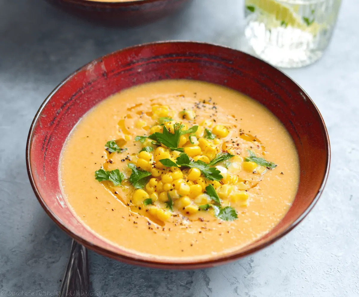 Fresh and Creamy Corn Gazpacho Recipe