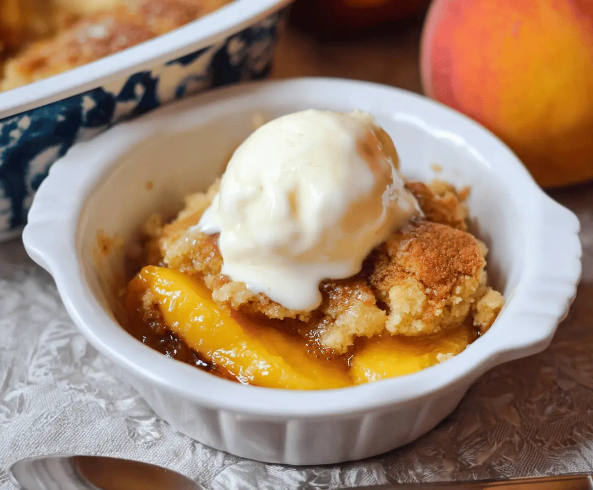 Easy Diabetic Friendly Peach Cobbler Recipe