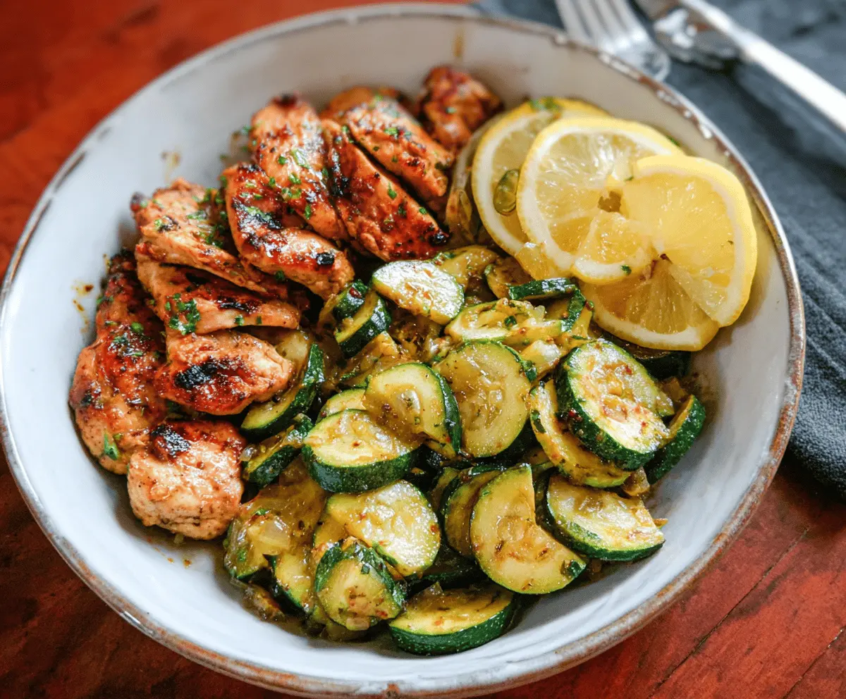 Juicy Asado Chicken with Sauteed Lemon Zucchini
