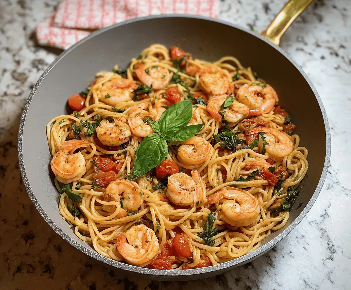 Easy Tomato Basil Shrimp Pasta Recipe
