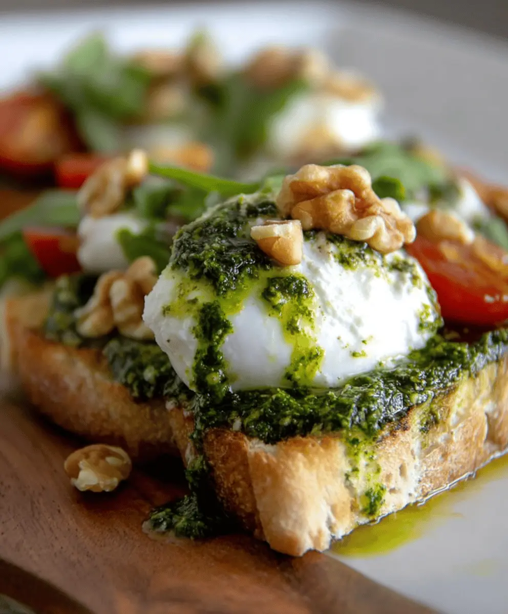 Creamy Walnut Pesto Burrata Toast Recipe