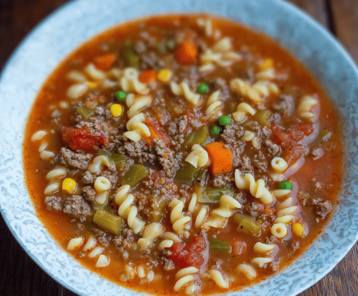 Hearty Hamburger Noodle Soup Recipe