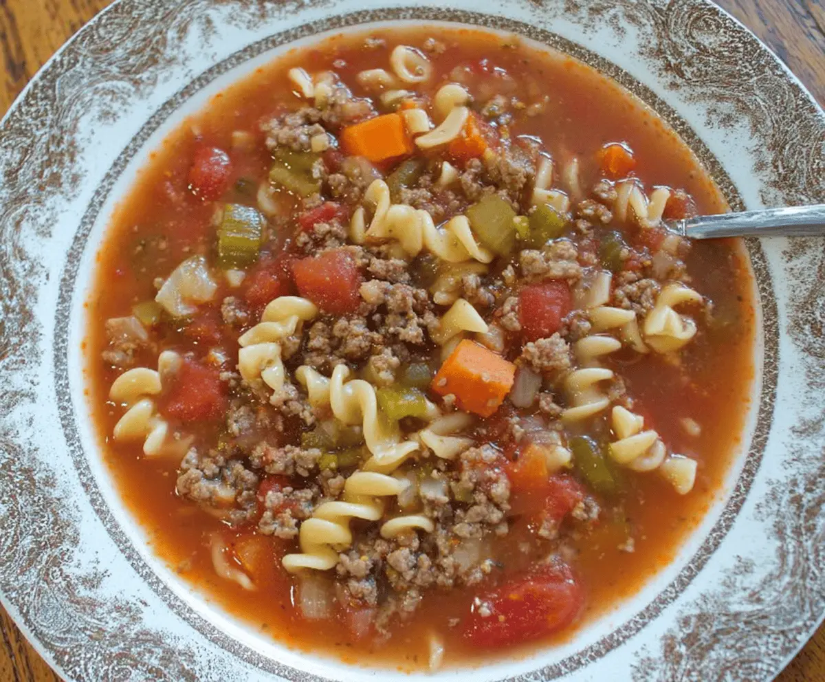 Hearty Hamburger Noodle Soup Recipe