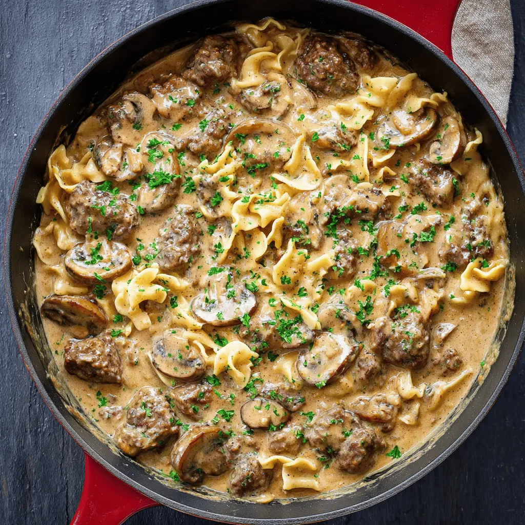 Creamy Hamburger Stroganoff Recipe