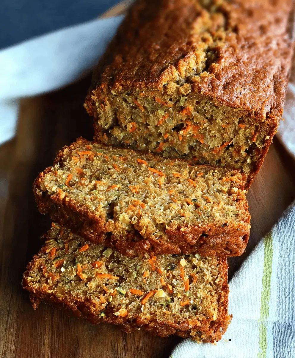 Moist Banana Bread with Zucchini and Carrots