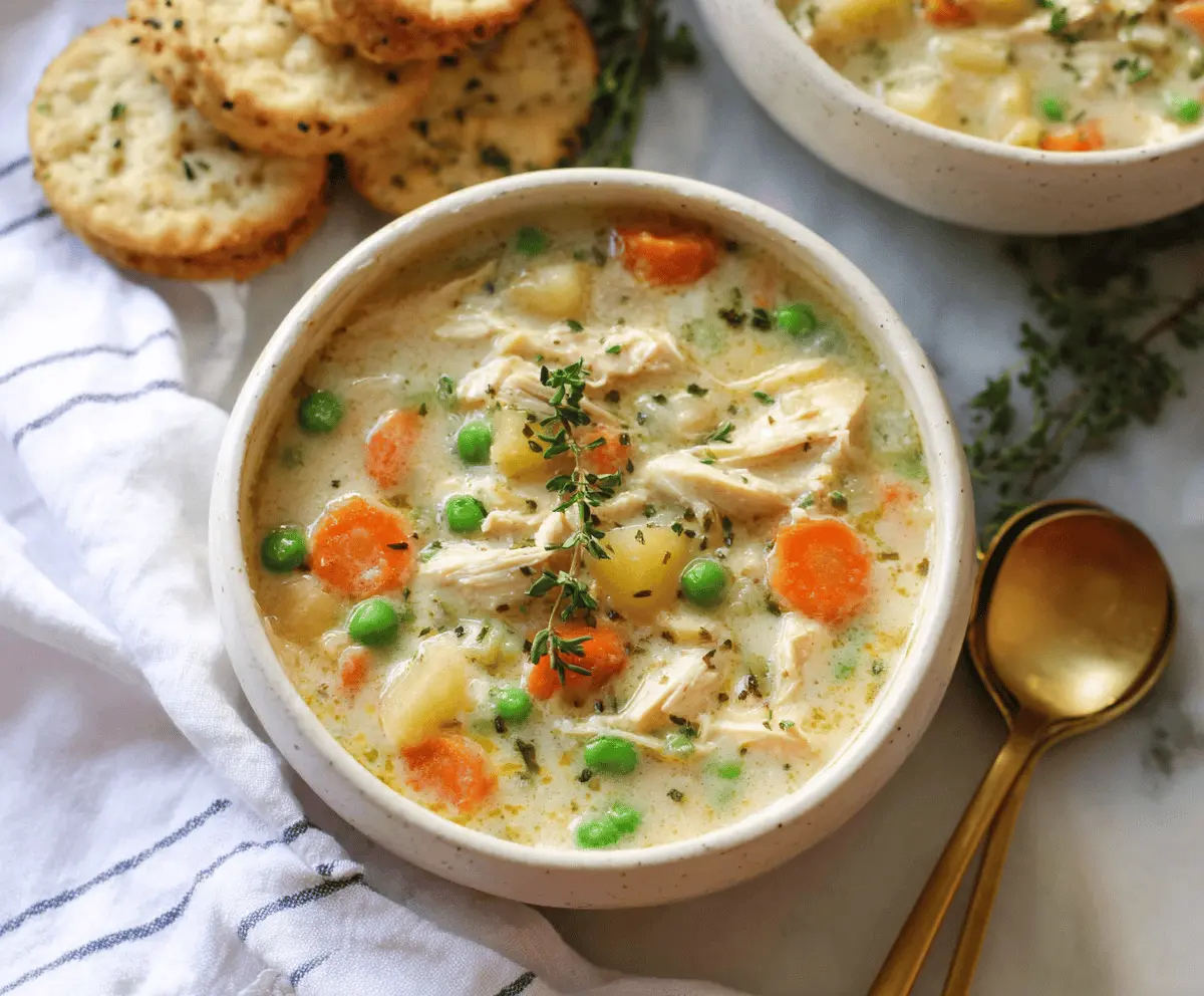 Healthy Chicken Pot Pie Soup Recipe