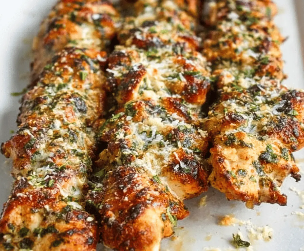Easy Ranch Garlic Parmesan Chicken Skewers