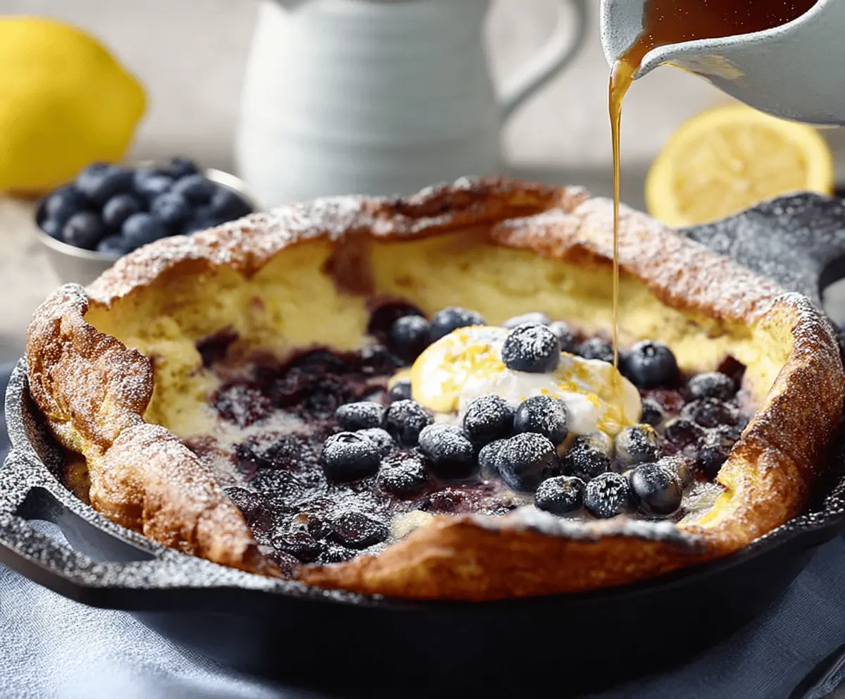 Lemon Blueberry Dutch Baby for Six