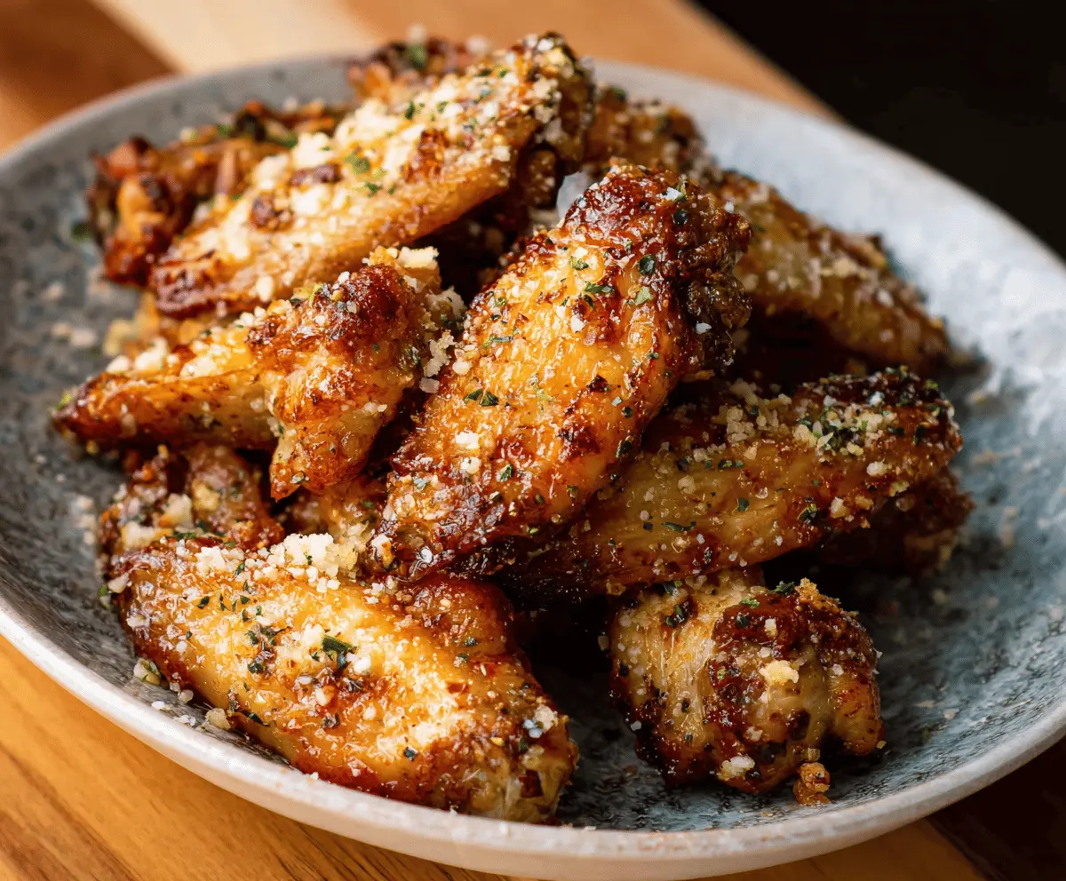 Air Fryer Buttery Parmesan Garlic Wings