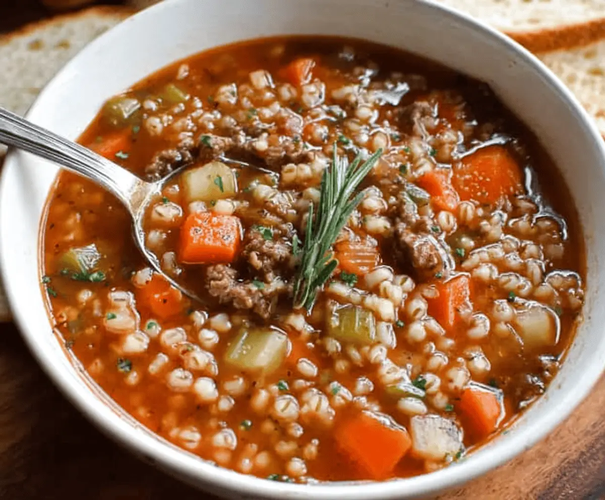 Easy Ground Beef And Barley Soup