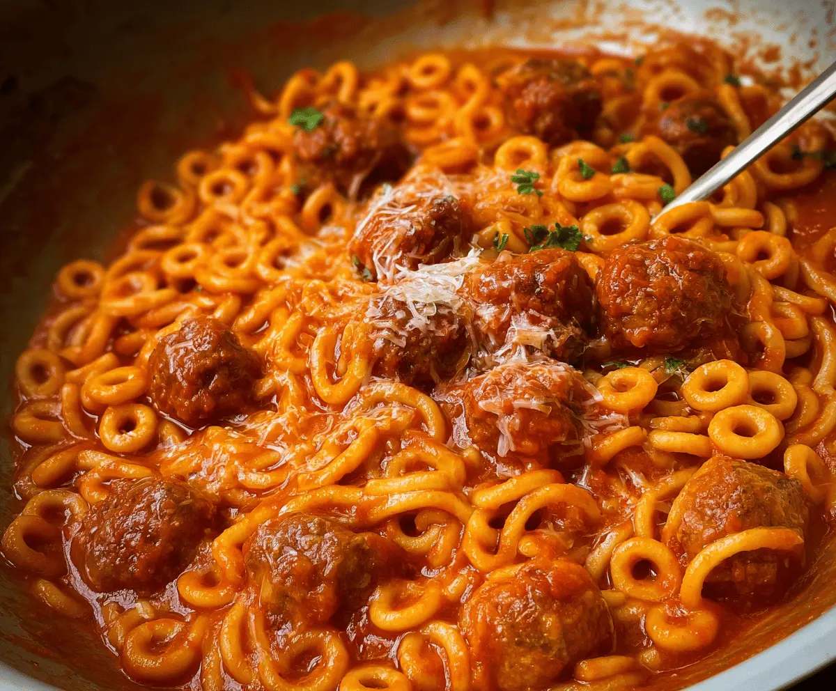 Homemade Spaghetti O's with Meatballs