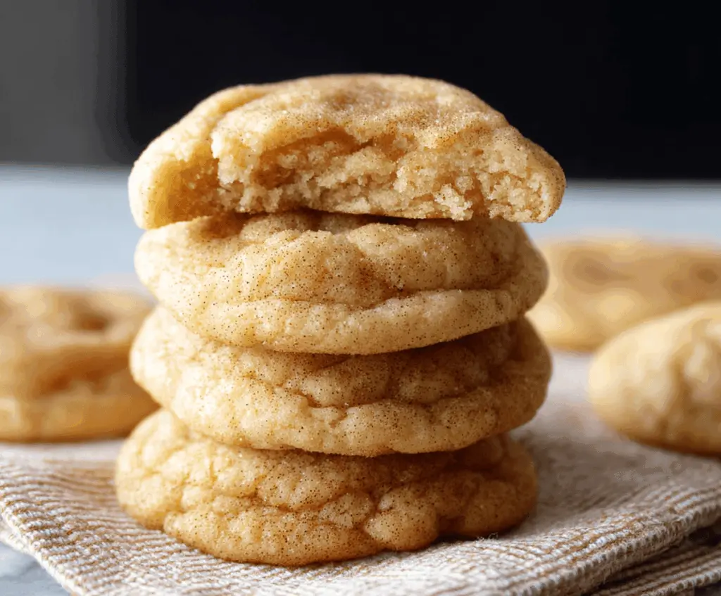 Delicious soft and buttery snickerdoodles fresh out of the oven with cinnamon sugar coating