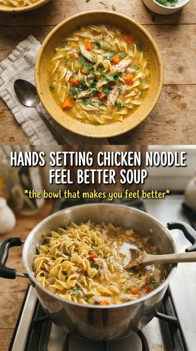 Chicken Noodle Feel Better Soup golden broth cozy