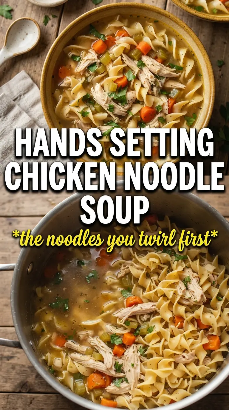 Chicken noodle soup classic broth noodles