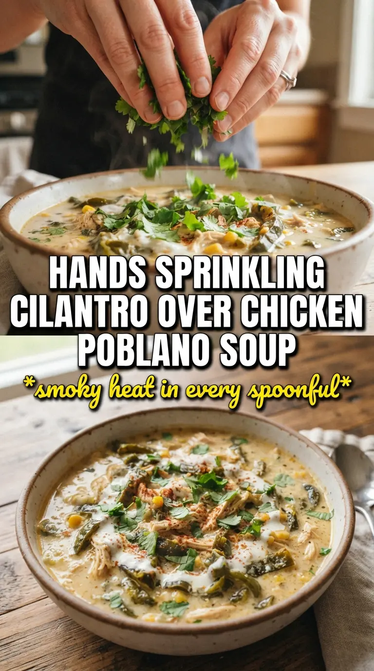 Chicken Poblano Soup smoky creamy Tex-Mex