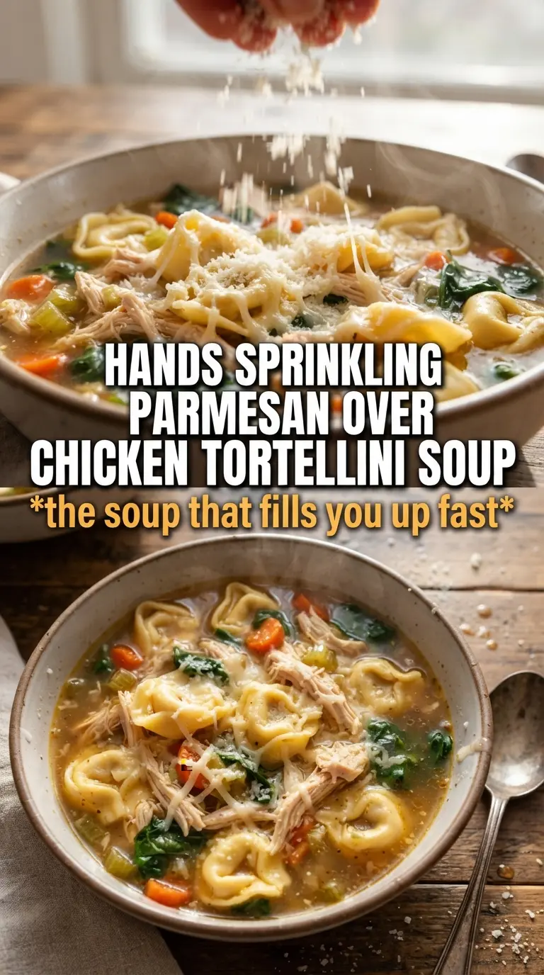 Chicken Tortellini Soup golden broth cheesy tortellini
