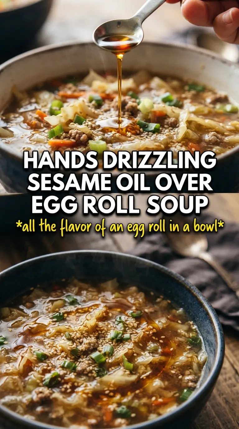 Egg Roll Soup savory ginger-soy broth