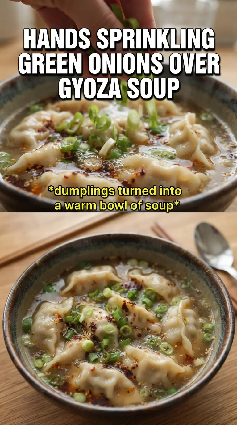 Gyoza Soup clear broth dumplings bok choy