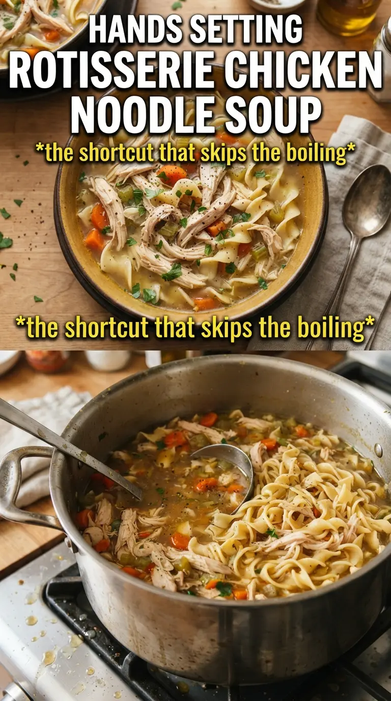 Rotisserie Chicken Noodle Soup savory comforting fast
