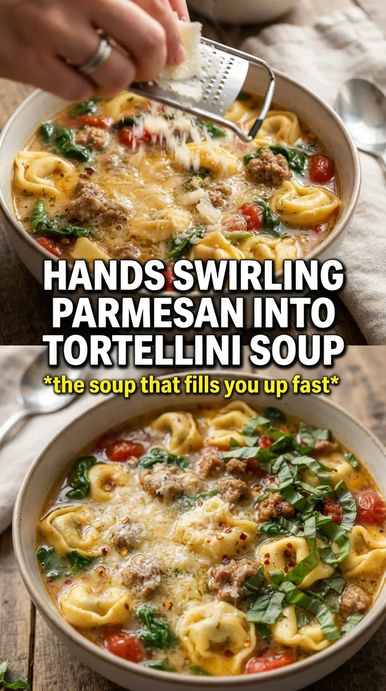 Sausage and tortellini soup creamy tomato spinach