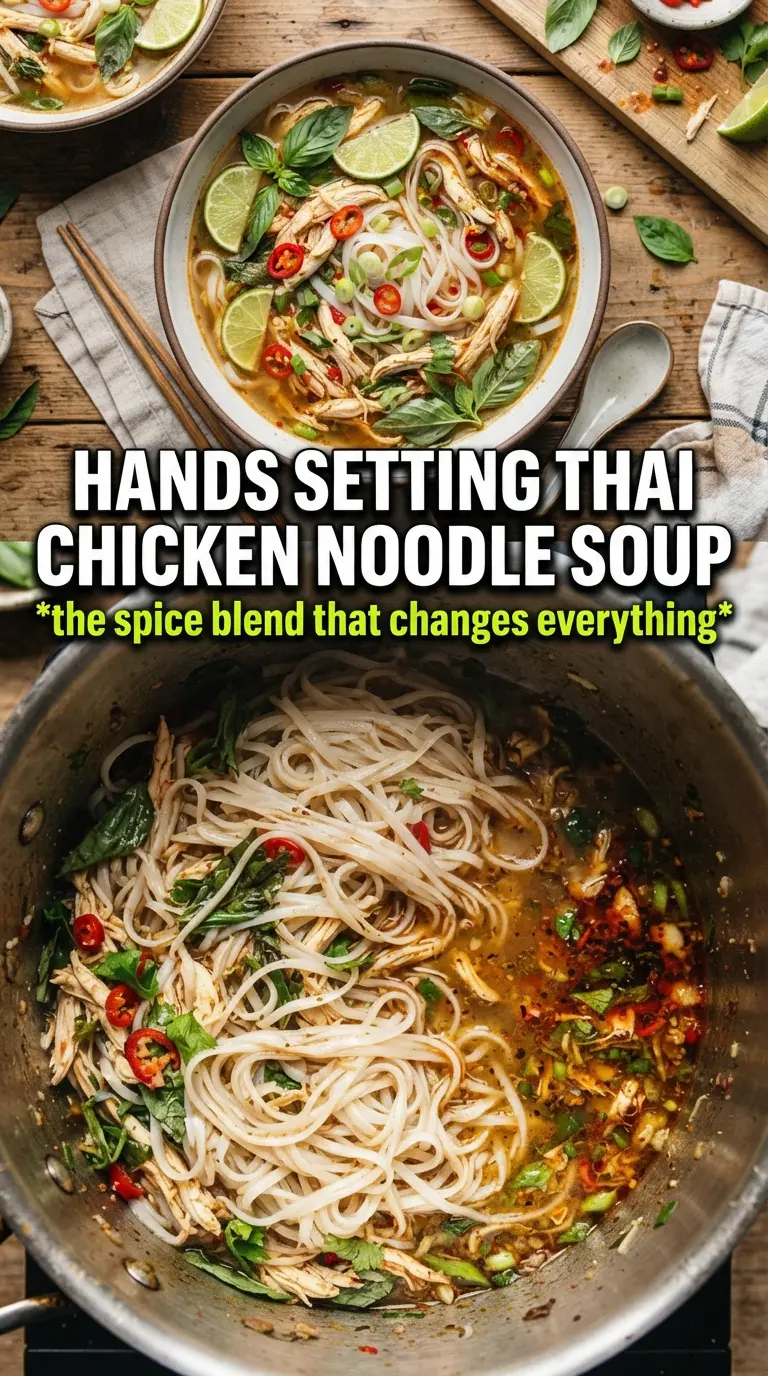 Thai Chicken Noodle Soup golden coconut curry, rice noodles, fresh herbs